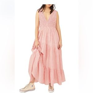 Free people Juno maxi dress in guava combo